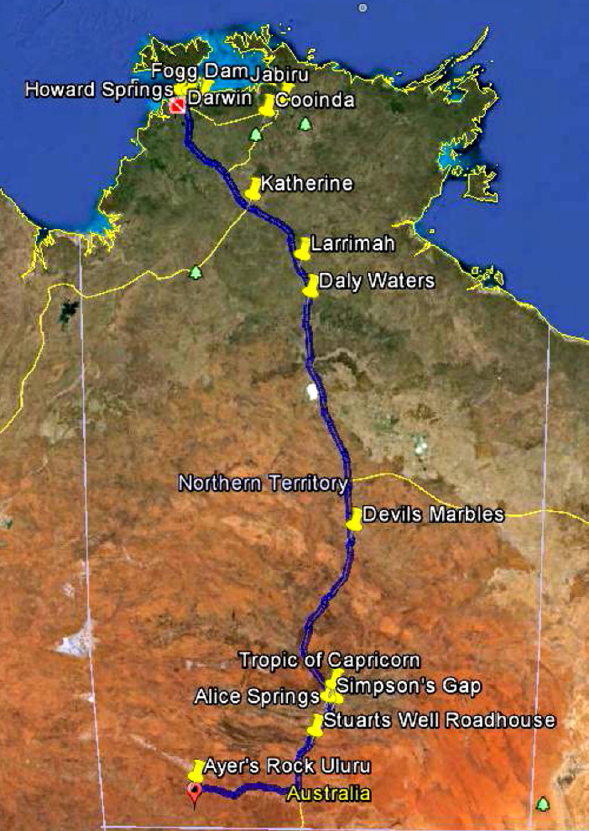 map of The Outback